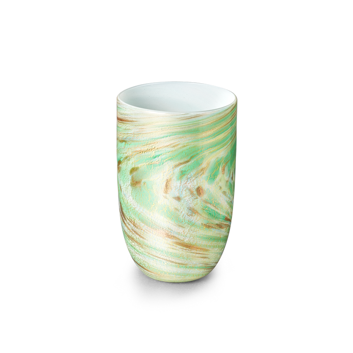 murano laguna b green glass on white background