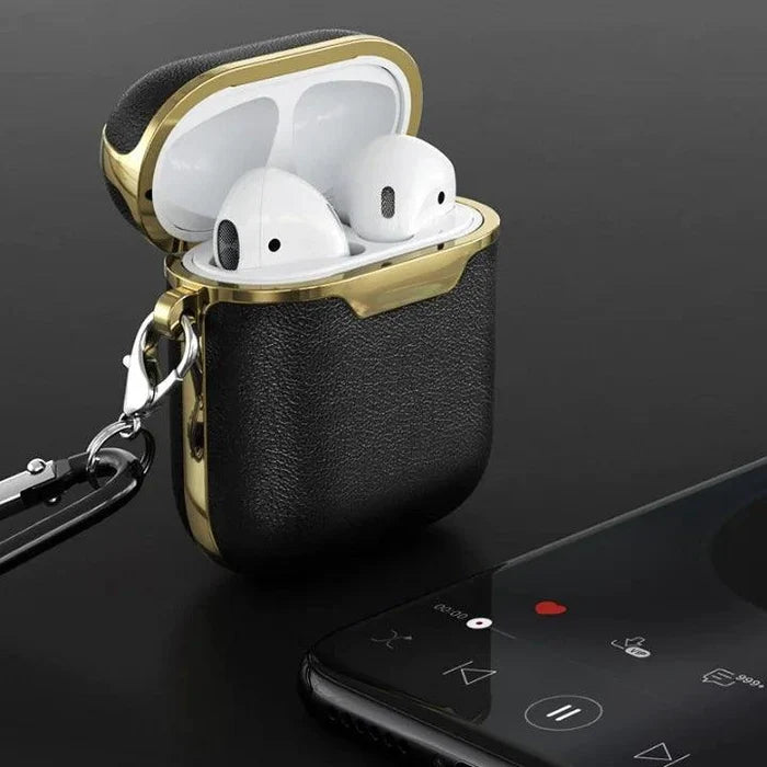Mandotos leather case for AirPods with sleek design and secure fit, providing stylish protection for wireless earbuds.