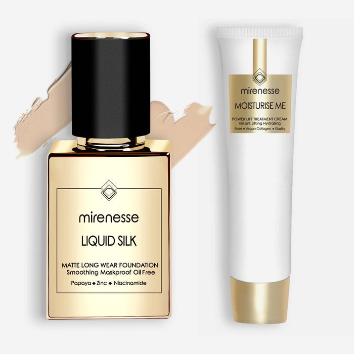 MIRENESSE PACK FOUNDATION Full-Size / 21. Vienna Liquid Silk Matte Foundation + Power Lift Treatment Cream 2pce Kit SPF 25