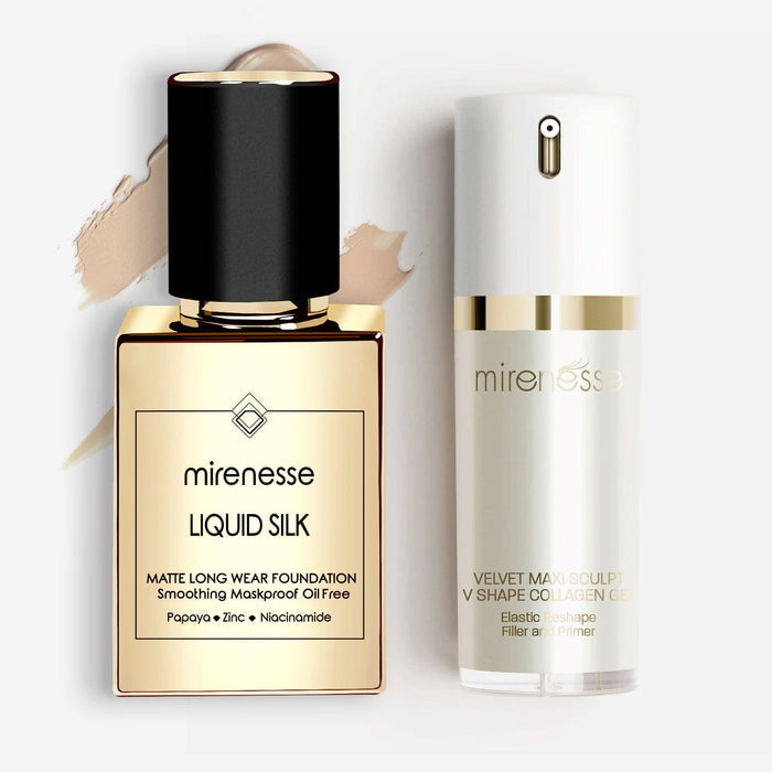 MIRENESSE PACK FOUNDATION Full Size / 21. Vienna Liquid Silk Matte Foundation + Velvet Maxi Sculpt Kit SPF25