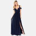 Long floor-length Greek style pleated dress by MANDOTOS, elegant design with flowing fabric and intricate pleats.