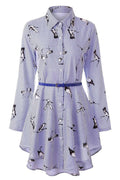 Long sleeve women's striped shirt by MANDOTOS featuring a classic pattern and comfortable fit.