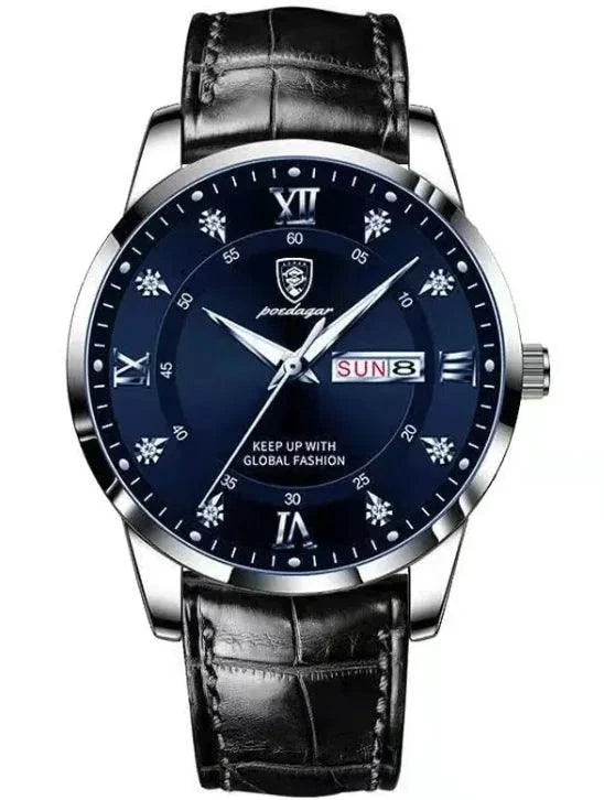 Mandotos luminous men's waterproof dual calendar watch with luminous hands and digital date display, suitable for everyday wear.