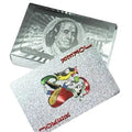 Mandotos Luxe Golden Silver Poker Cards set with intricate gold and silver designs facing each card.