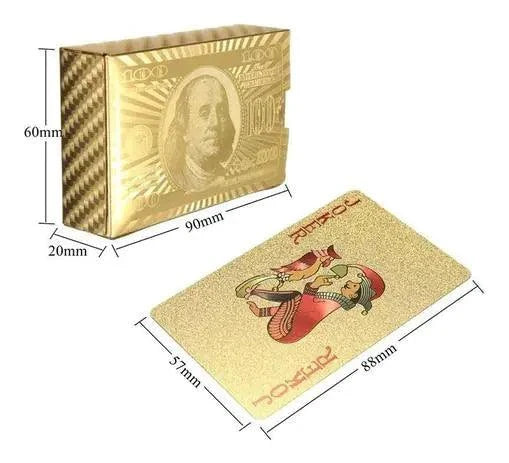 Mandotos Luxe Golden Silver Poker Cards set with gold and silver design, featuring standard playing card faces and elegant packaging.