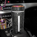 Mandotos luxury diamond car humidifier with LED light and aromatherapy diffuser, compact and stylish for vehicle use.