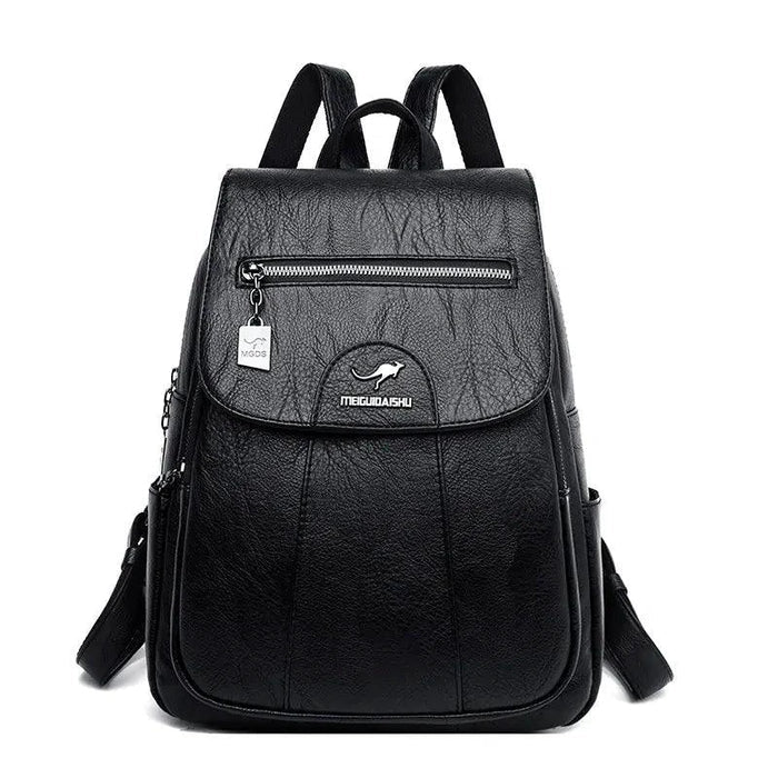 Mandotos luxury embossed leather backpack with sleek design, sturdy handle, and adjustable straps for stylish everyday use.