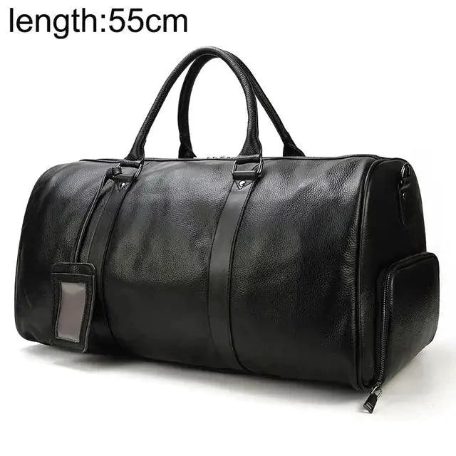 Luxury Leather Traveler bag by MANDOTOS, featuring durable leather material, spacious compartments, and elegant design.