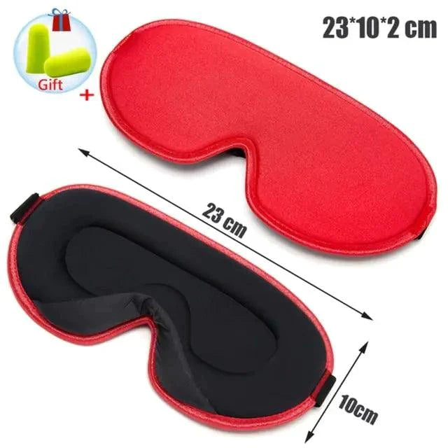 Luxury silk memory foam sleep mask by MANDOTOS, soft and comfortable for restful sleep, shown in close-up image.