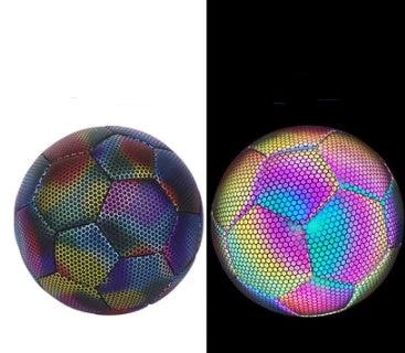 Mandotos luminous football with machine-stitched design, reflective surface, ideal for nighttime play.