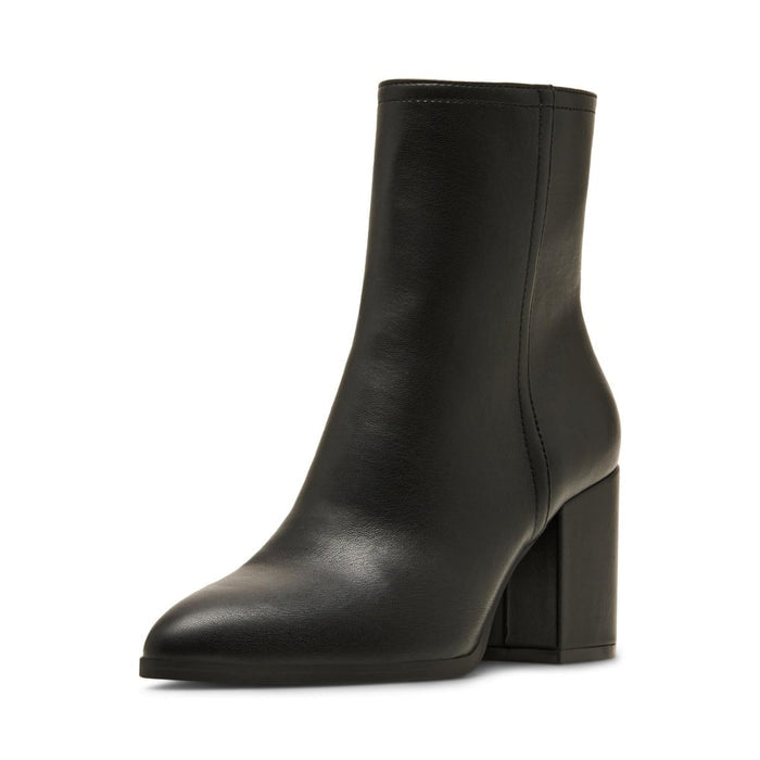 Madden Girl Tatee block heel bootie by MANDOTOS INTERNATIONAL, tan suede ankle boot with chunky heel and side zipper detail.