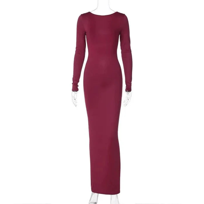 Mandotos chic backless silk dress in soft milk silk, elegant design with a flowing fit and stylish open back.