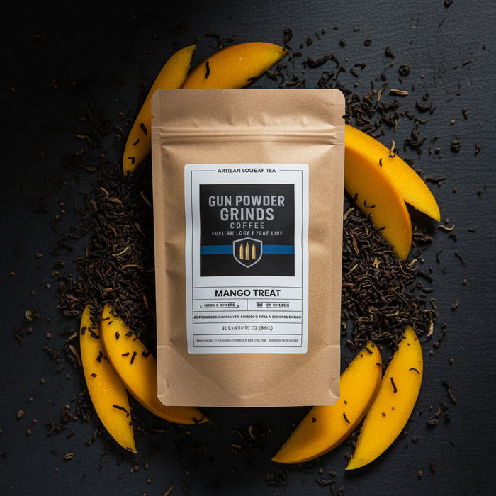 Gun Powder Grinds Mango Treat with mango slices