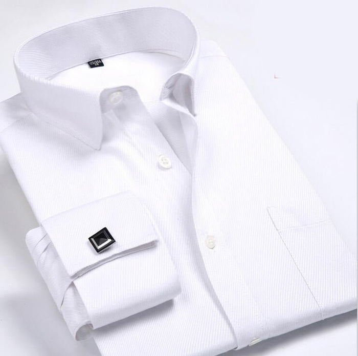 Men's business shirt by Ancient Energy featuring a classic collar, long sleeves, and a tailored fit, in a professional fabric.