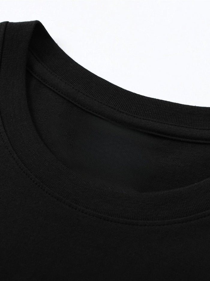 Men's casual printed T-shirt by MANDOTOS, lightweight and breathable sportswear, shown flat with colorful print design.