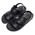 Men's Coastal Walk Sandals by MANDOTOS INTERNATIONAL with tan straps and cushioned sole, ideal for casual summer wear.