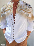 Men's fashion 3D printed shirt top by Ancient Energy, featuring vibrant geometric patterns and a modern casual style.