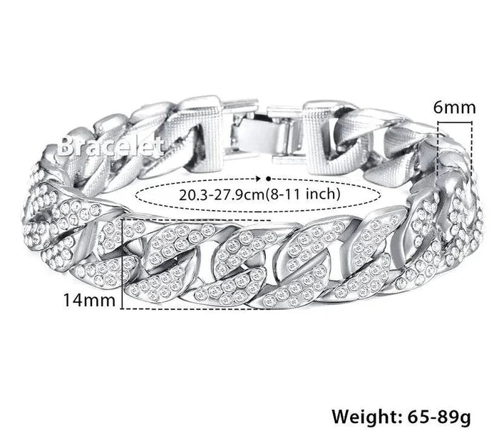 Men's gold chain bracelet by MANDOTOS featuring a sleek and luxurious design with polished links.