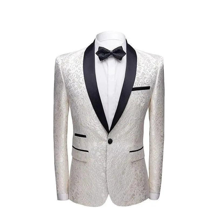 Men's wedding suit set by MANDOTOS, formal dress suit with jacket, trousers, and shirt for special occasions.
