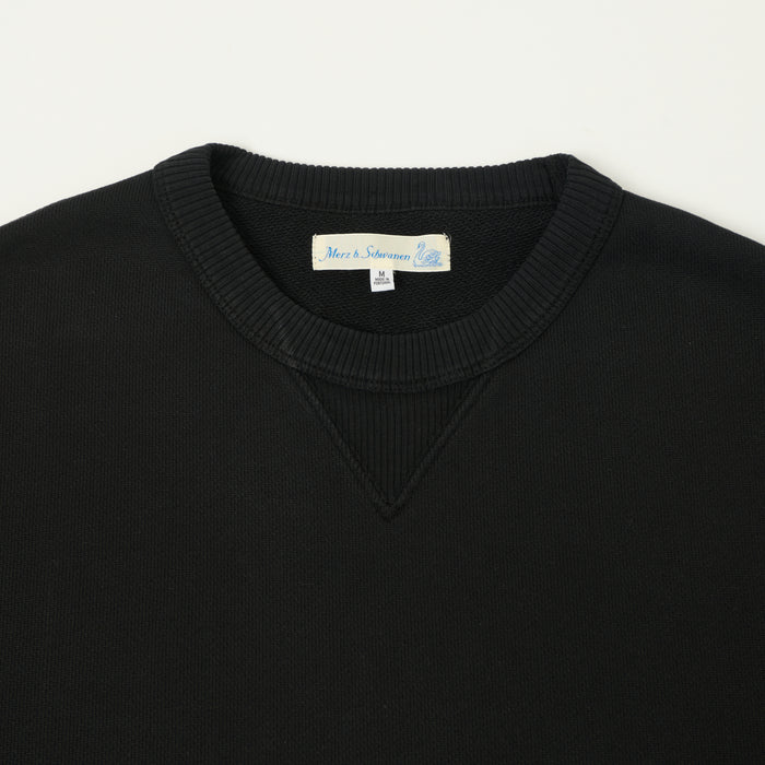 Merz b. Schwanen Authentic Fleece Classic Fit Sweatshirt - Deep Black