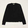 Merz b. Schwanen Classic Fit Long Sleeve Thermal Henley - Deep Black