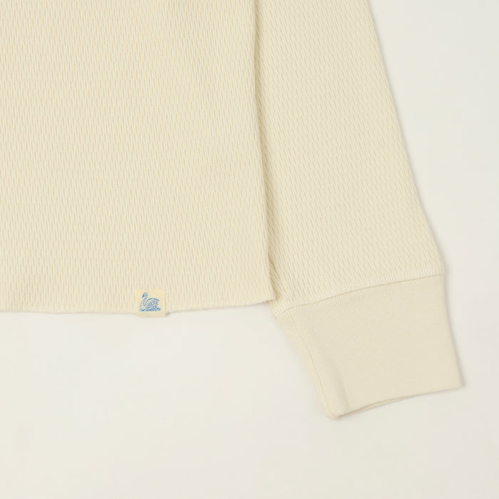 Merz b. Schwanen Classic Fit Long Sleeve Thermal Henley - Nature