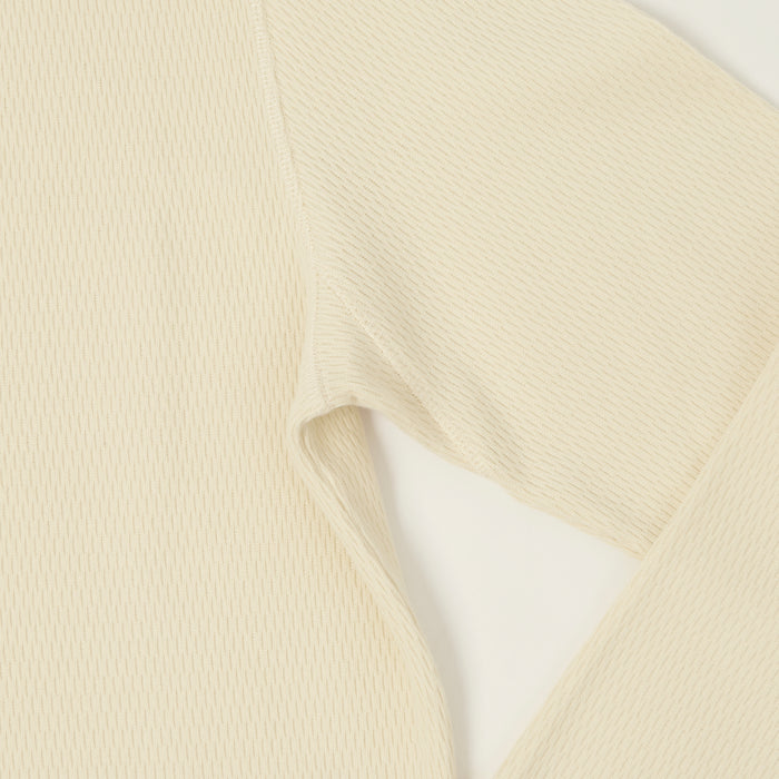 Merz b. Schwanen Classic Fit Long Sleeve Thermal Henley - Nature
