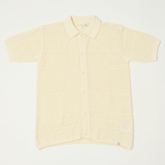 Merz b. Schwanen Crochet Polo Shirt - Nature