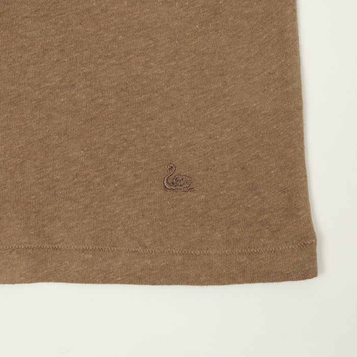 Merz b. Schwanen Linen-Cotton Relaxed Fit Polo Shirt - Faded Grain