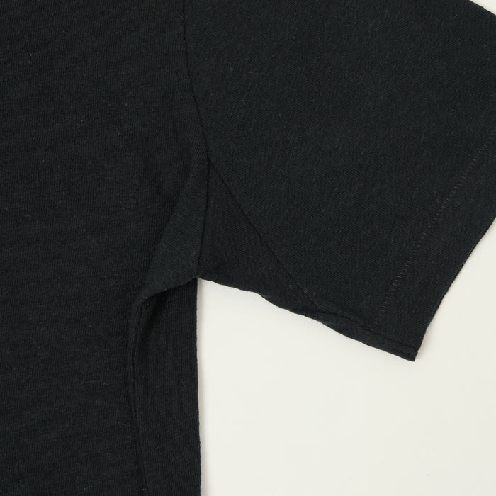 Merz b. Schwanen Linen-Cotton Relaxed Fit T-Shirt - Deep Black