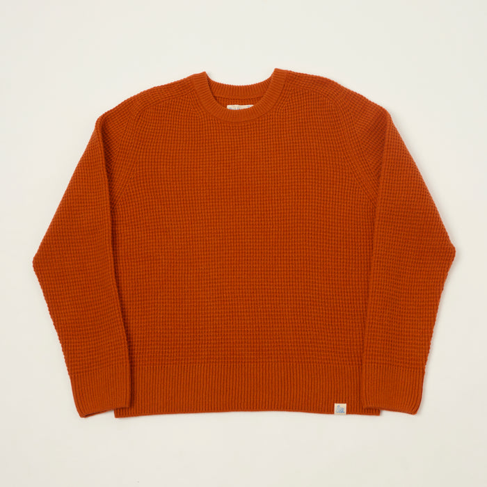Merz b. Schwanen Merino/Cashmere Waffle Knit Pullover - Rust
