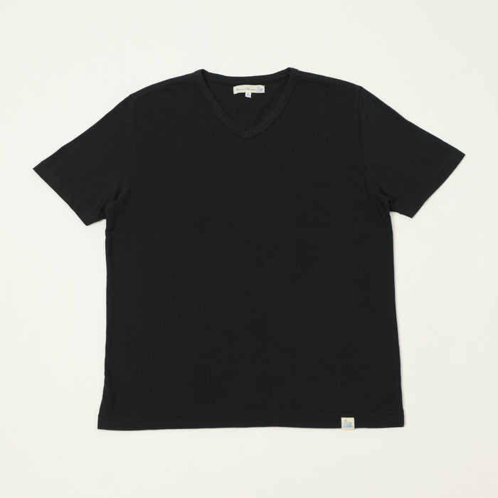 Merz b. Schwanen Pima Cotton V-Neck T-Shirt - Deep Black