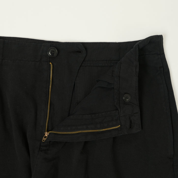 Merz b. Schwanen Pleated Twill Pants - Deep Black