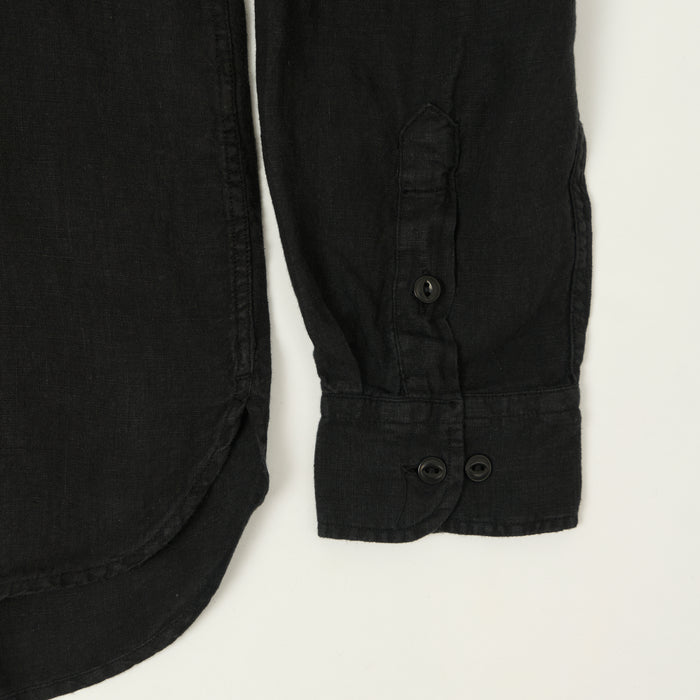 Merz b. Schwanen Relaxed Fit Linen Shirt - Deep Black