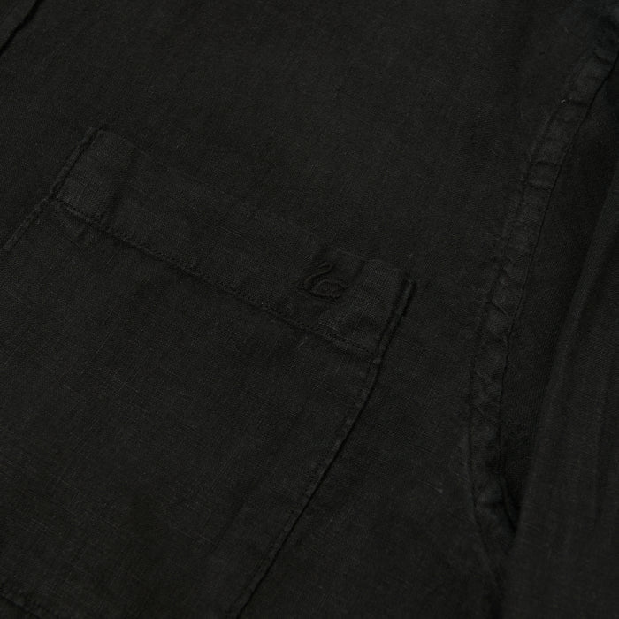Merz b. Schwanen Relaxed Fit Linen Shirt - Deep Black