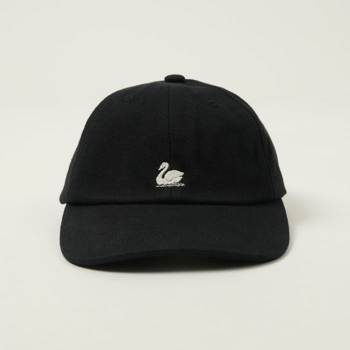 Merz b. Schwanen Swan Logo Cotton Twill Cap - Deep Black