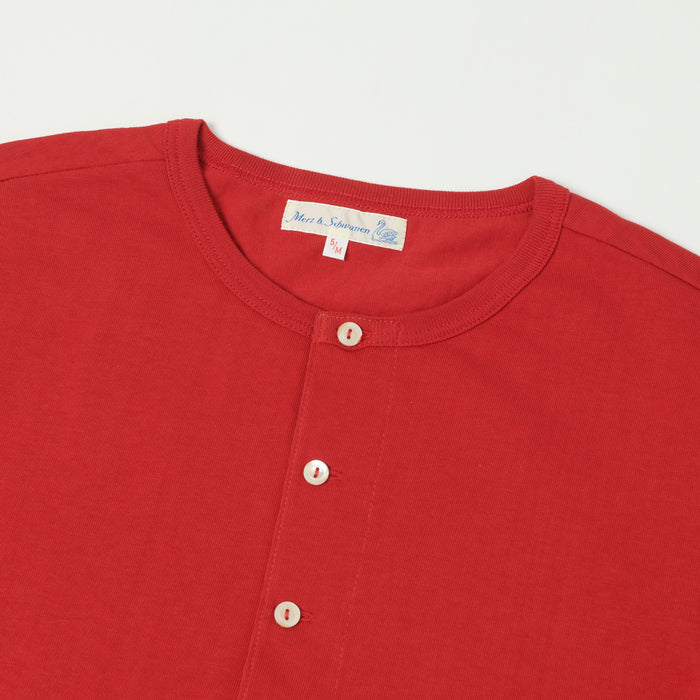 Merz b. Schwanen 'The Originals' 206 Long Sleeve Henley - Red