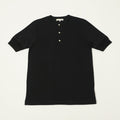 Merz b. Schwanen 'The Originals' 2M07 Short Sleeve Henley - Deep Black