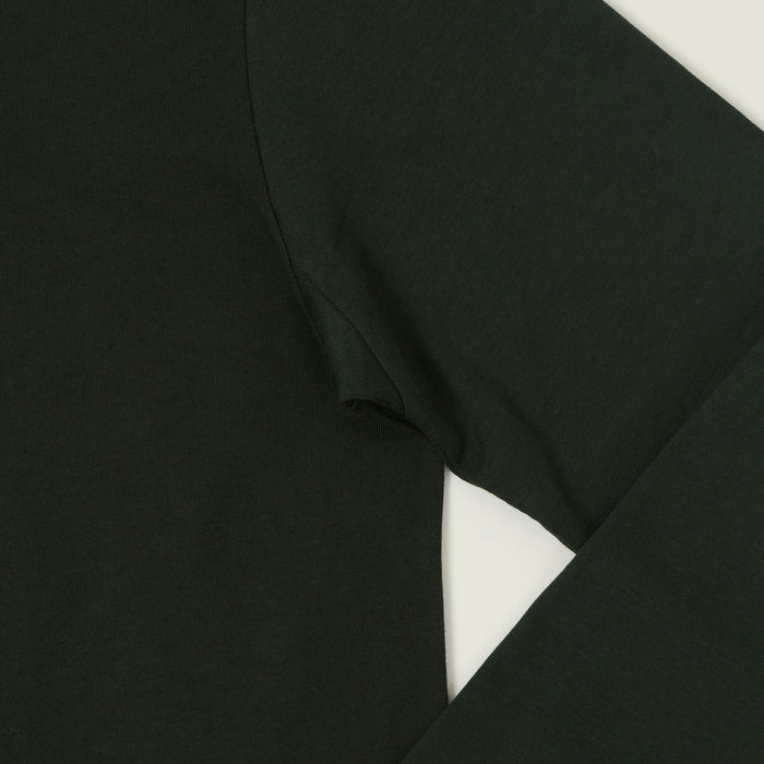 Merz b. Schwanen 'The Originals' 2M16LS Classic Cropped Long Sleeve Henley - Forest