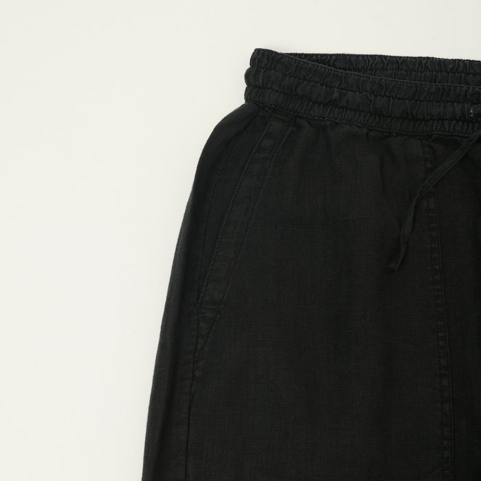 Merz b. Schwanen Workers Linen Drawstring Trousers - Deep Black