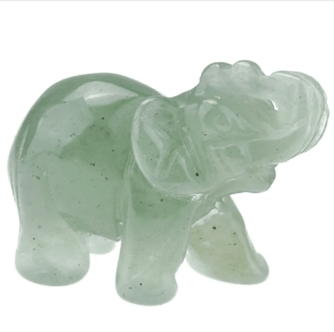 Mini elephant crystal sculpture by MANDOTOS INTERNATIONAL, detailed transparent crystal figurine with intricate elephant design.