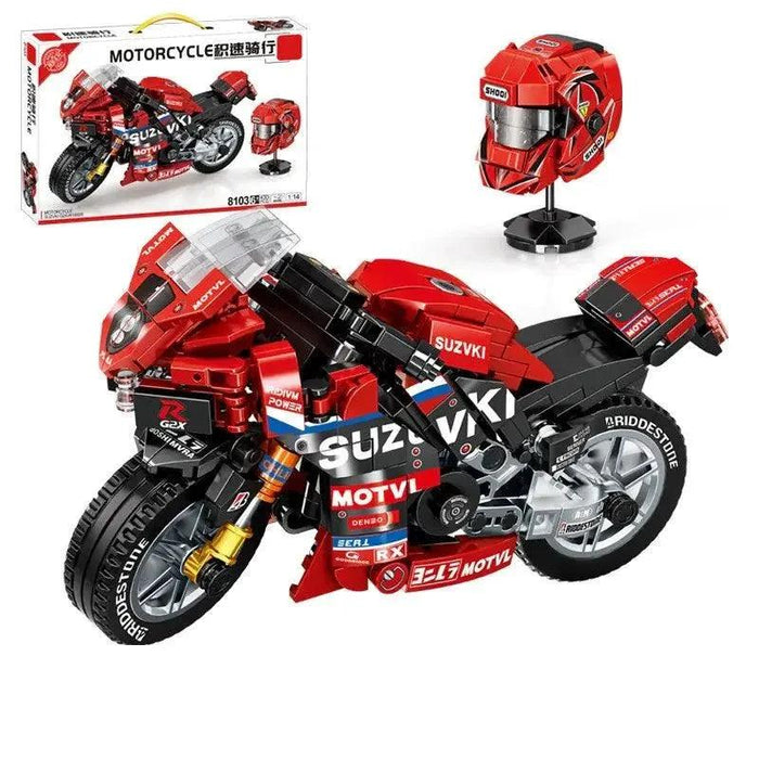 Mandotos motorcycle model educational toy with detailed plastic motorcycle replica for learning and play.