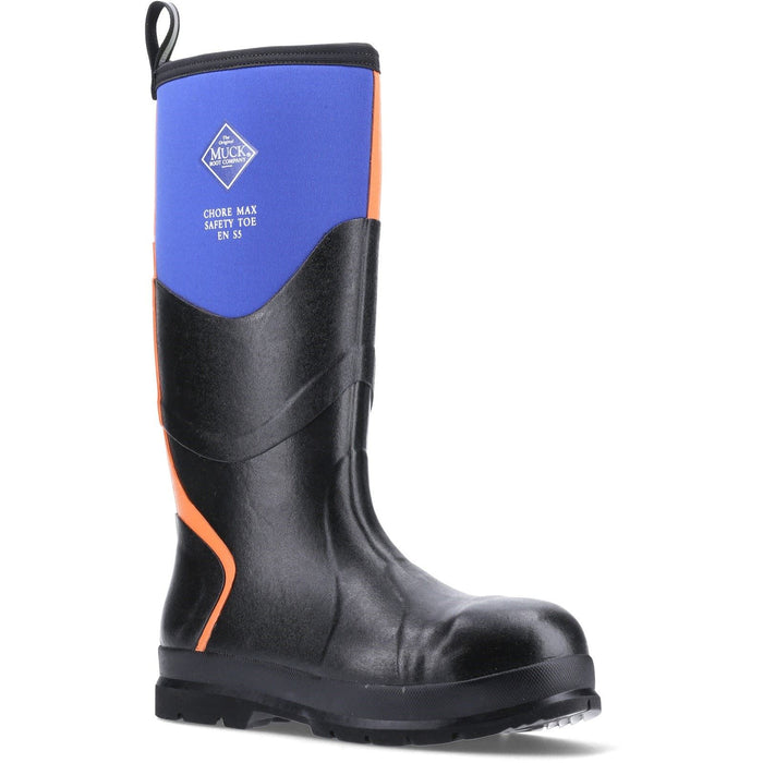 Muck Boots Chore Max S5 Rubber Black/Blue/Orange Wellington Boots