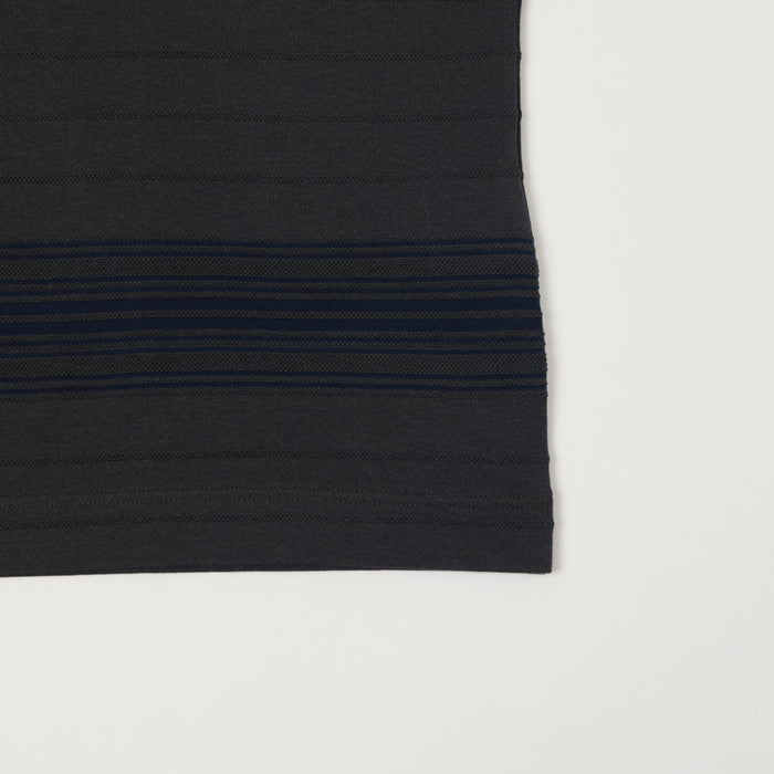 Nanamica Classic Striped T-Shirt - Charcoal