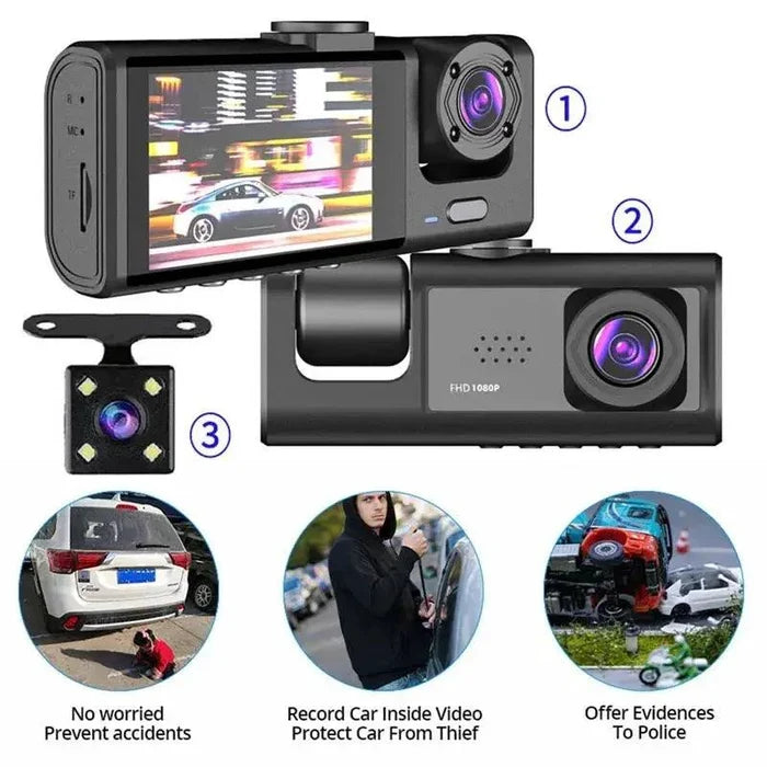 Mandotos night vision dash recorder capturing clear footage with infrared LEDs for enhanced visibility at night.