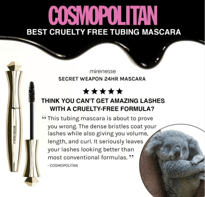 MIRENESSE MASCARA 10g / 0.35oz / Black Original Secret Weapon 24hr Mascara Tubing Black Full Size-Winner 13 Best Mascara Awards _ Over 5 Million Sold!