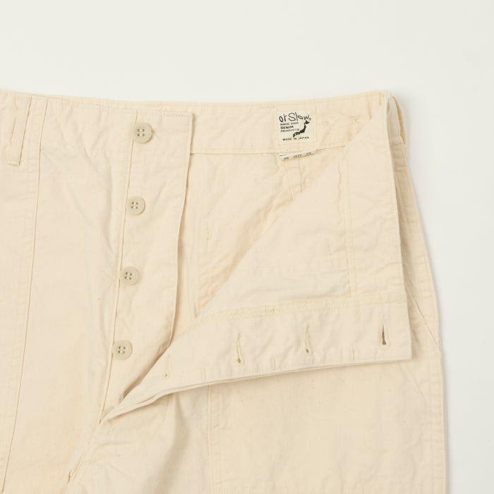 orSlow Lightweight Canvas Summer Fatigue Trousers - Ecru