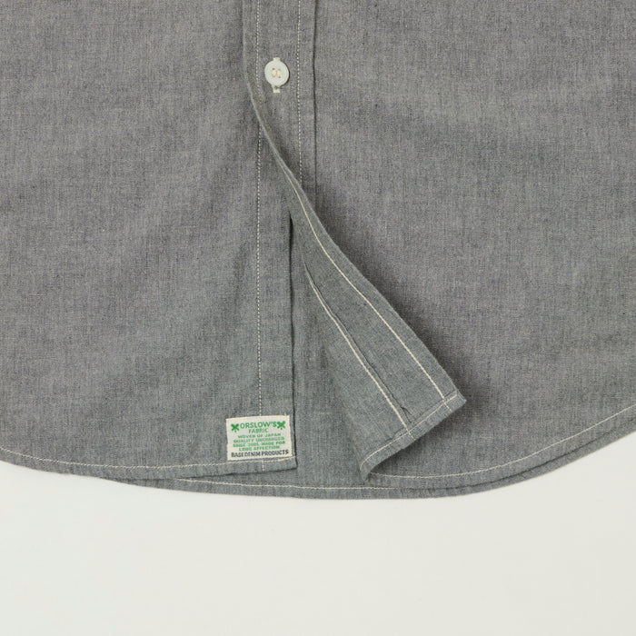 orSlow Short Sleeve Chambray Work Shirt - Grey