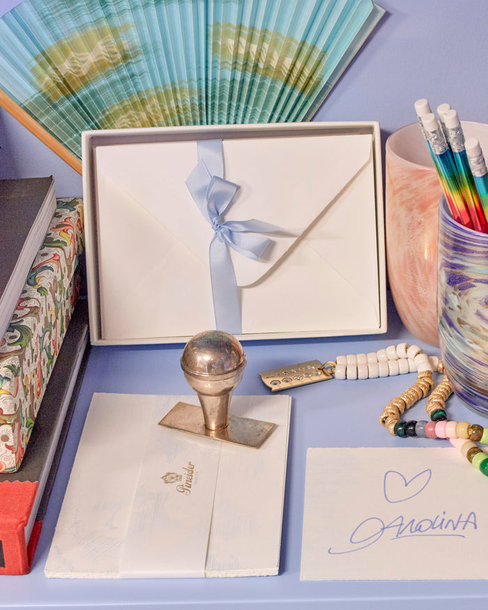 opened up pineider stationary kit