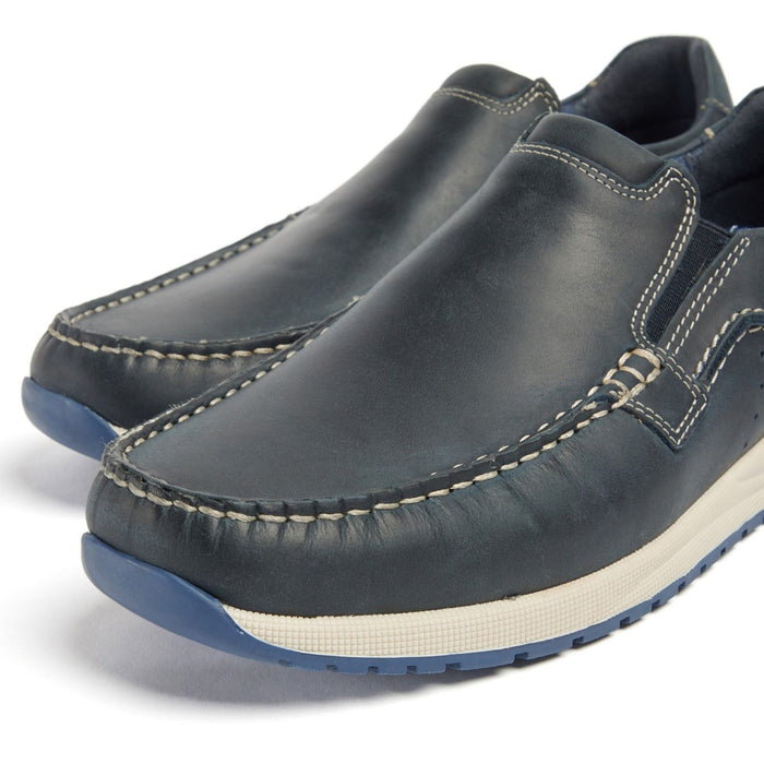 Pod Sean Leather Men's Navy Boat Shoes